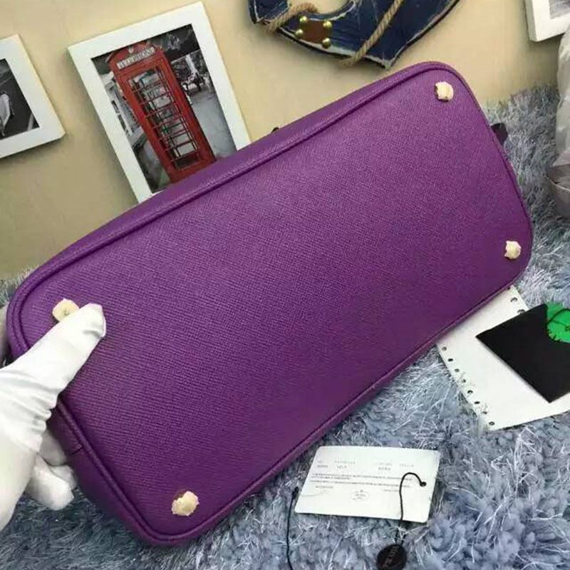 Prada 1BG820 Saffiano Leather Double Bag In Purple