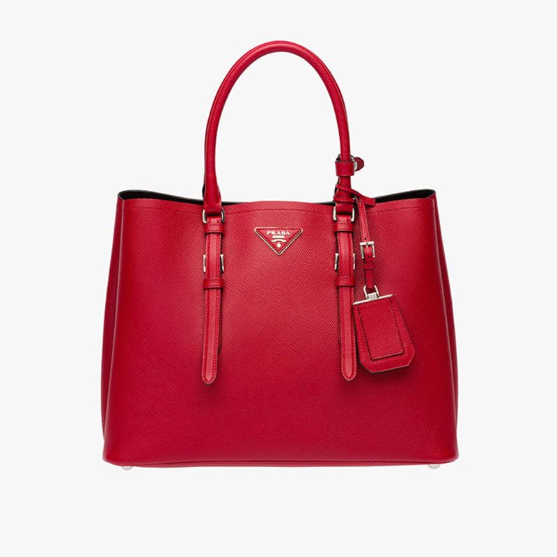 Prada 1BG820 Saffiano Leather Double Bag In Red