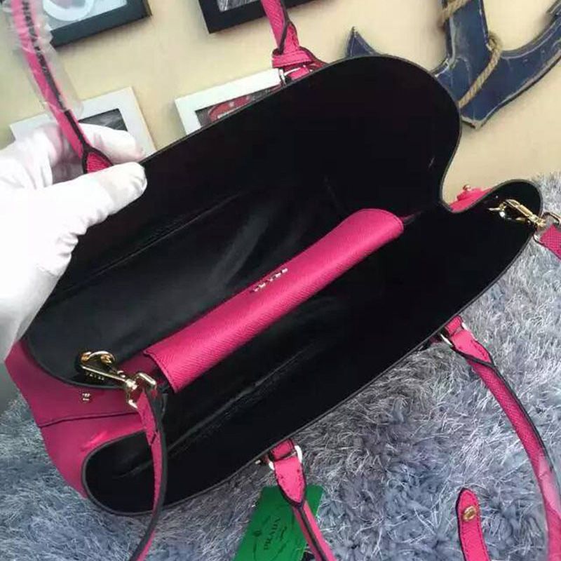 Prada 1BG820 Saffiano Leather Double Bag In Rose