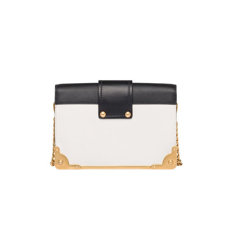 Prada 1BH018 Calf Leather Cahier Bag In White