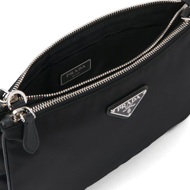 Prada 1BH046 Nylon Re-Edition Shoulder Bag In Black