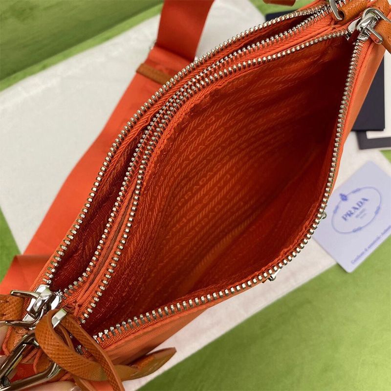 Prada 1BH046 Nylon Re-Edition Shoulder Bag In Orange