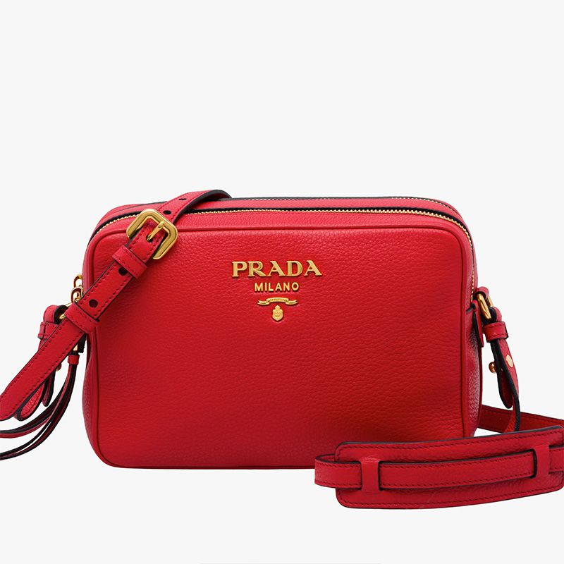 Prada 1BH082 Calf Leather Shoulder Bag In Red