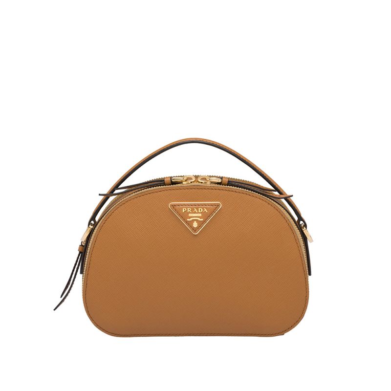 Prada 1BH123 Saffiano Leather Odette Bag In Brown