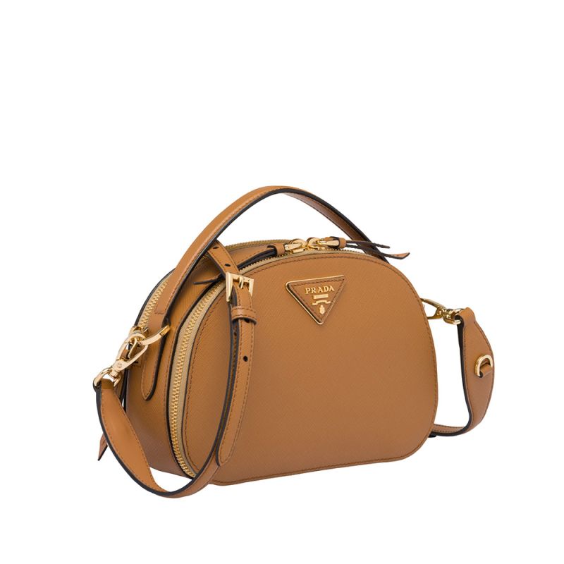 Prada 1BH123 Saffiano Leather Odette Bag In Brown