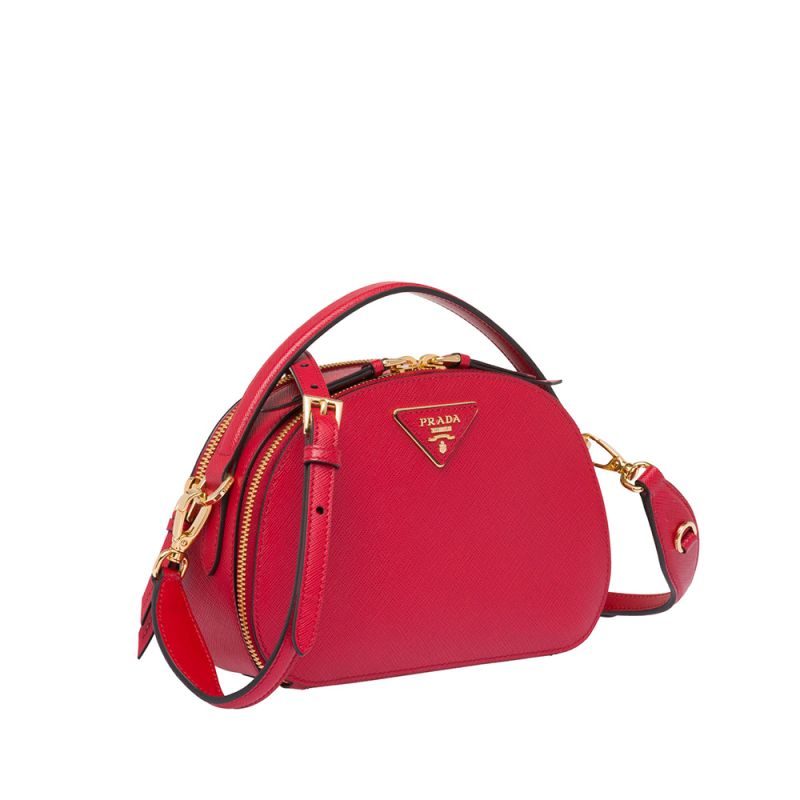 Prada 1BH123 Saffiano Leather Odette Bag In Red