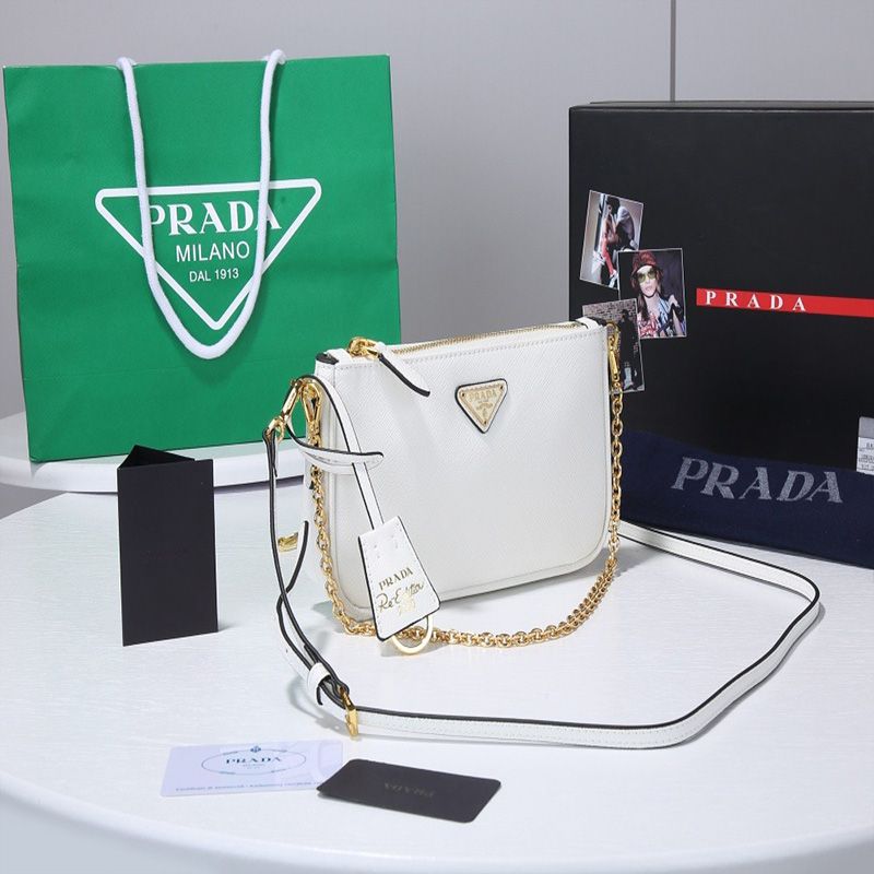 Prada 1BH171 Re-Edition 2000 Shoulder Bag In White