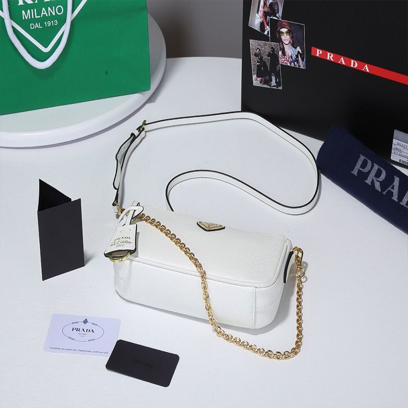 Prada 1BH171 Re-Edition 2000 Shoulder Bag In White