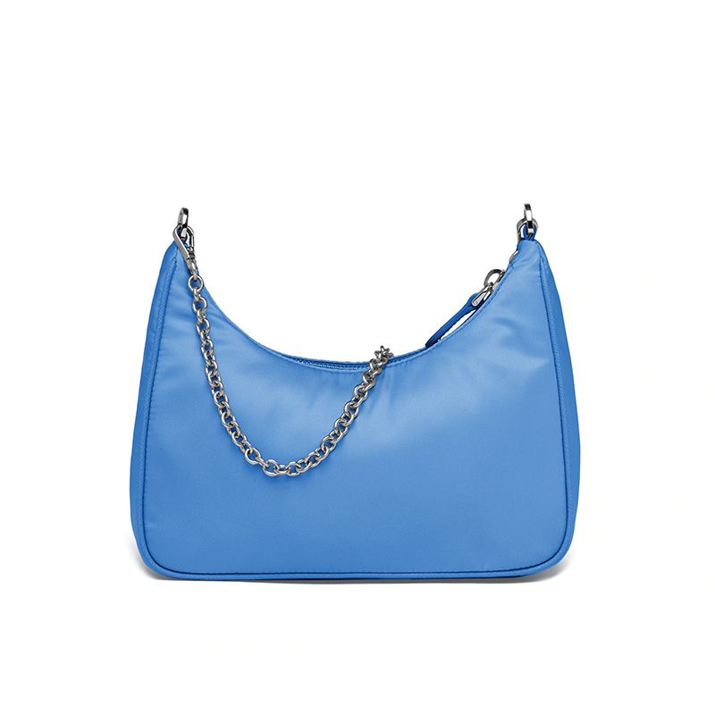 Prada 1BH204 Nylon Hobo Bag In Light Blue