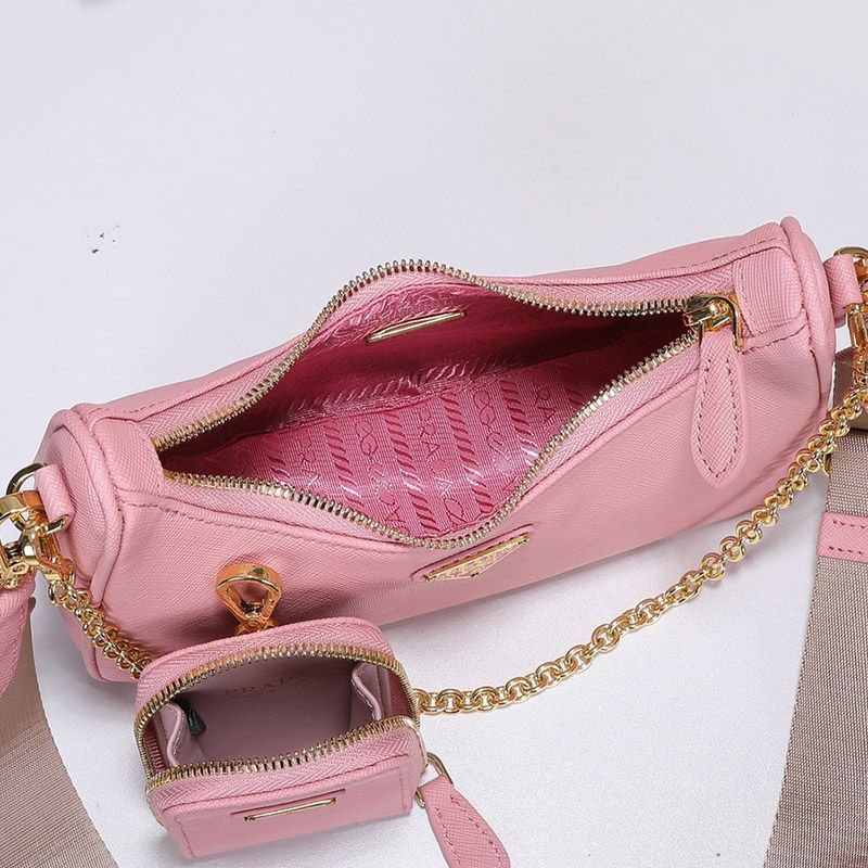 Prada 1BH204 Re-Edition 2005 Leather Hobo Bag In Pink