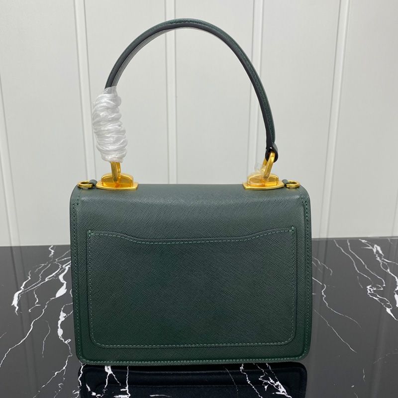 Prada 1BN021 Mini Saffiano Leather Galleria Bag In Green