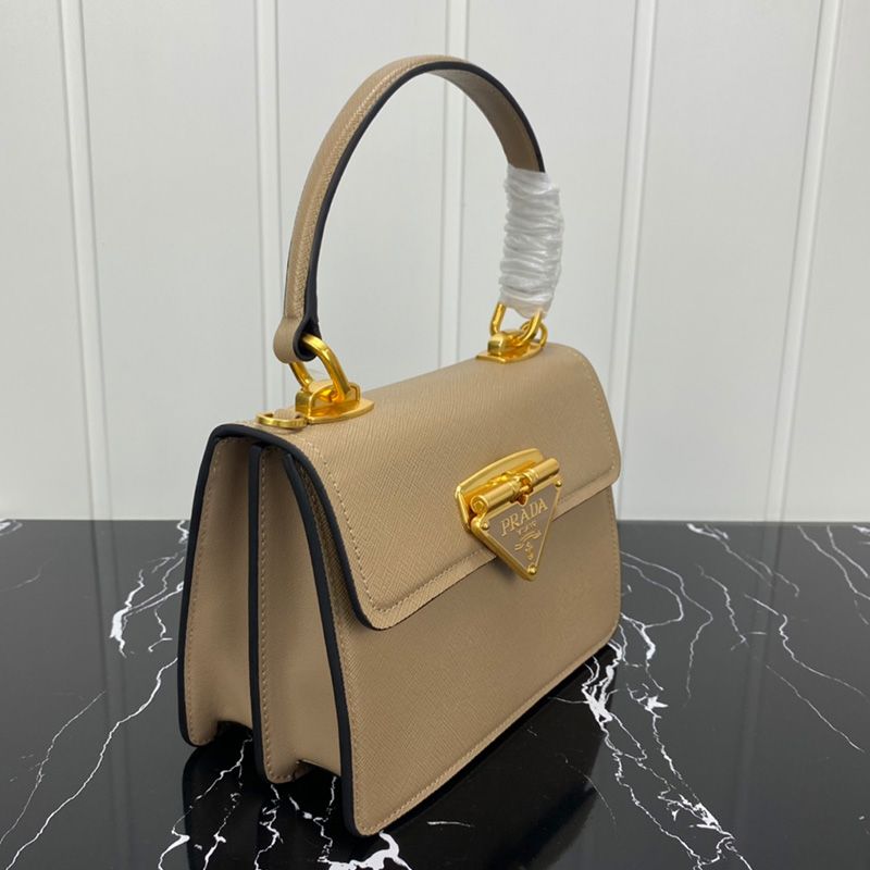 Prada 1BN021 Mini Saffiano Leather Galleria Bag In Khaki