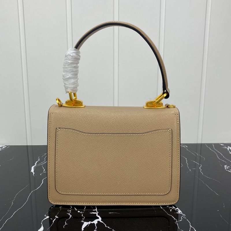 Prada 1BN021 Mini Saffiano Leather Galleria Bag In Khaki