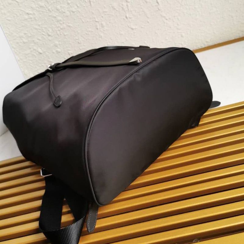 Prada 1BZ064 Nylon And Saffiano Leather Backpack In Black