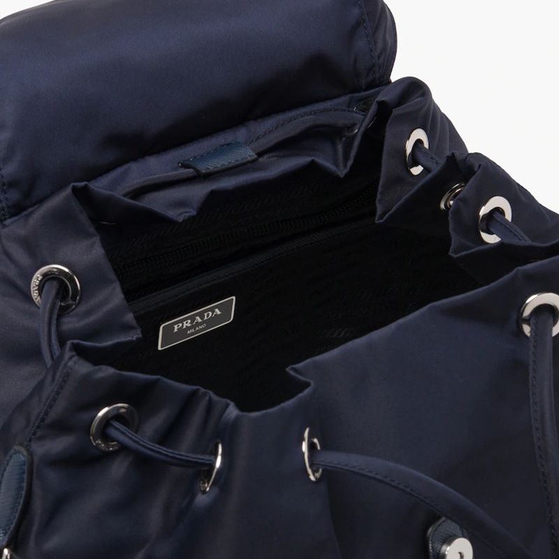 Prada 1BZ811 Medium Nylon Backpack In Navy Blue