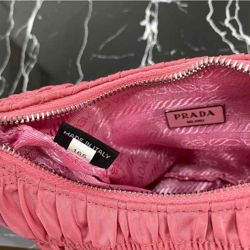 Prada 1NE204 Re-Edition 2005 Quilted Nylon Hobo Bag In Pink