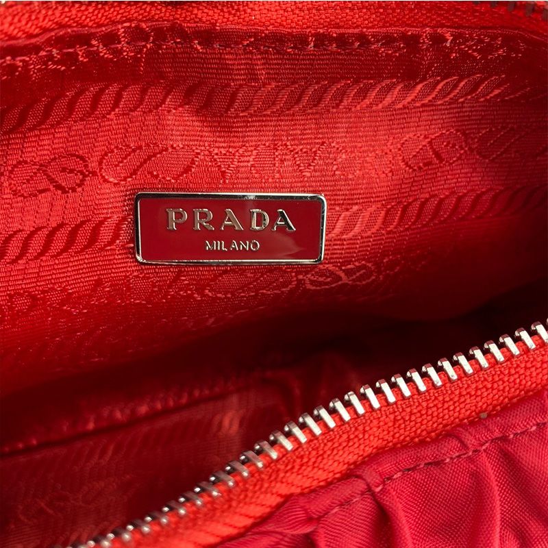 Prada 1NE204 Re-Edition 2005 Quilted Nylon Hobo Bag In Red