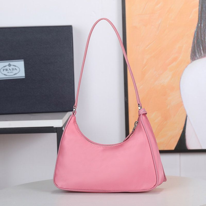 Prada 1NE204 Re-Edition 2005 Re-Nylon Hobo Bag In Pink