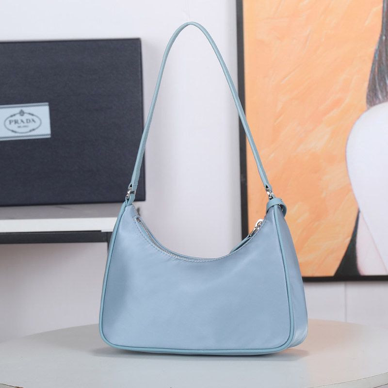 Prada 1NE204 Re-Edition 2005 Re-Nylon Hobo Bag In Sky Blue