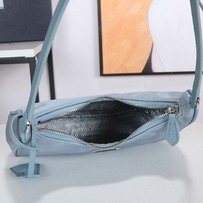 Prada 1NE204 Re-Edition 2005 Re-Nylon Hobo Bag In Sky Blue