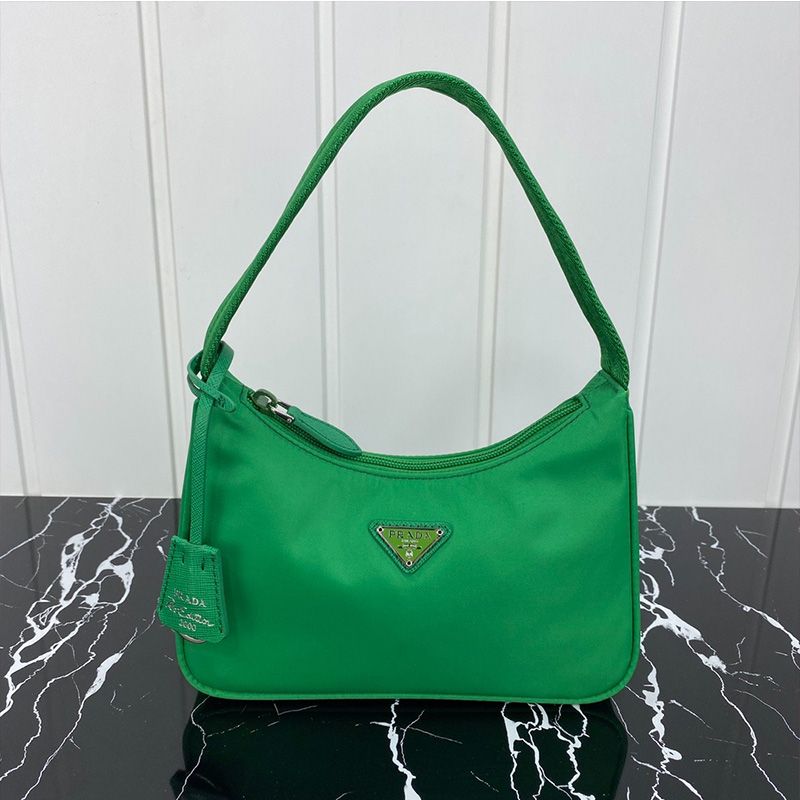 Prada 1NE515 Re-Edition 2000 Nylon Hobo Bag In Green