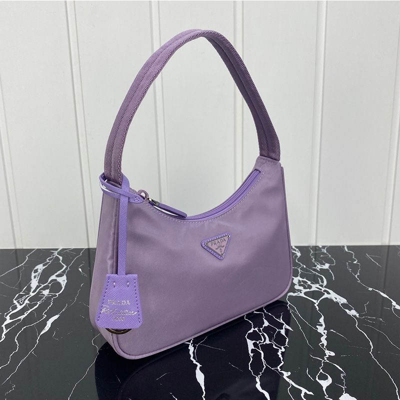 Prada 1NE515 Re-Edition 2000 Nylon Hobo Bag In Purple