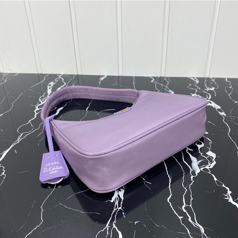 Prada 1NE515 Re-Edition 2000 Nylon Hobo Bag In Purple