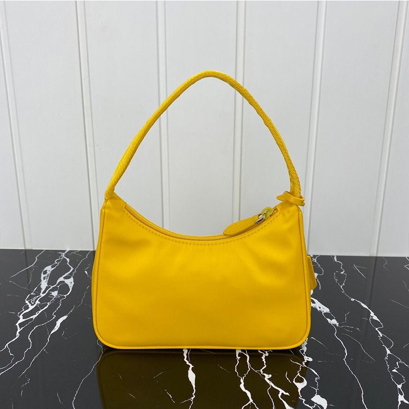 Prada 1NE515 Re-Edition 2000 Nylon Hobo Bag In Yellow