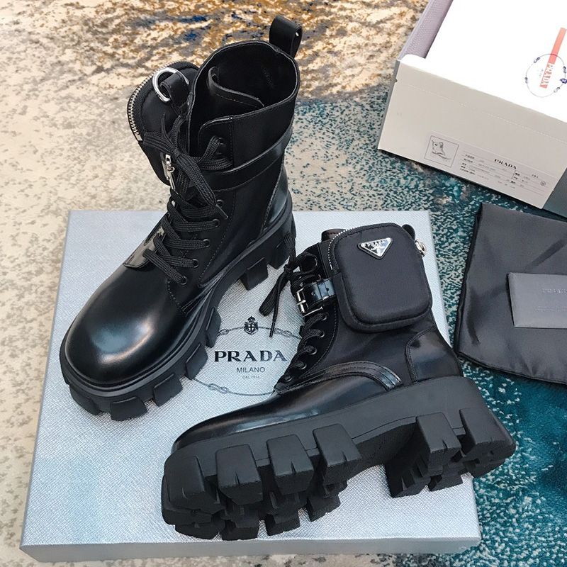 Prada 1T255M Monolith Cowhide Boots Women In Black