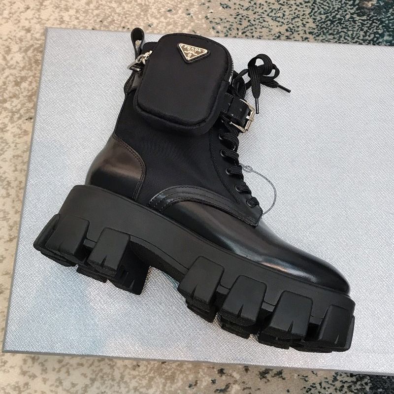 Prada 1T255M Monolith Cowhide Boots Women In Black