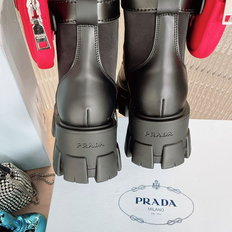 Prada 1T255M Nylon Boots Women In Black