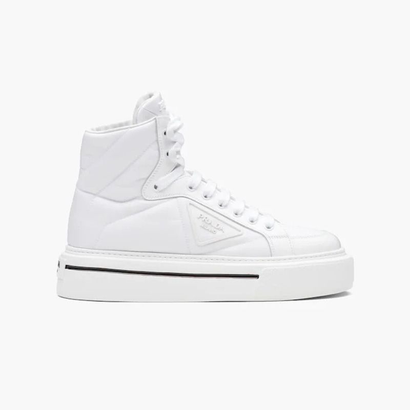 Prada 1T642M Macro Nylon High-top Sneakers Women In White