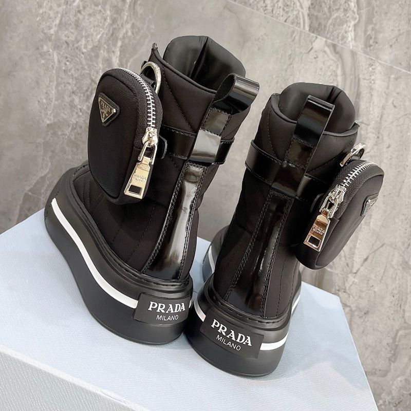 Prada 1T642M Nylon High-top Sneakers Women In Black