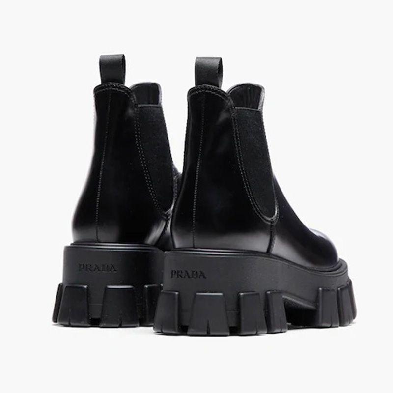 Prada 1T725L Cowhide Chelsea Boots Women In Black