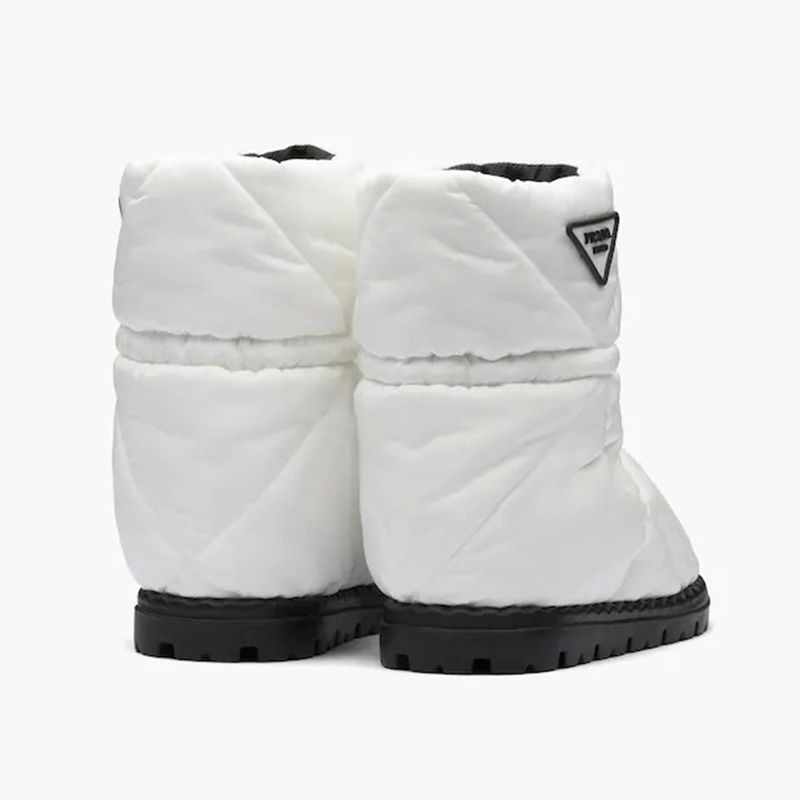 Prada 1U686M Padded Nylon Booties Women In White