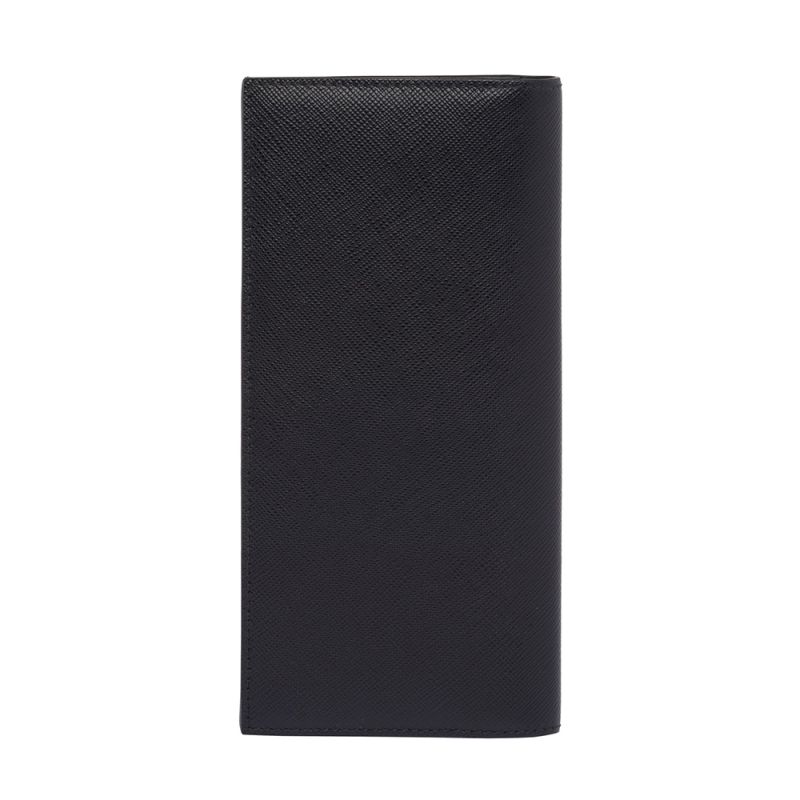 Prada 2MV836 Silk-screened Logo Saffiano Leather Document Holder In Black