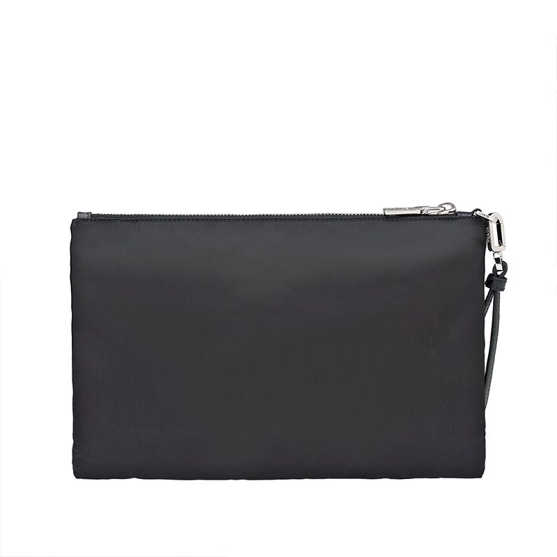 Prada 2NH006 Triangle Nylon Clutch In Black