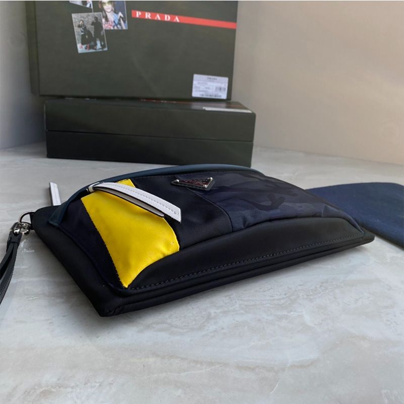 Prada 2NH007 Nylon Pouch In Yellow