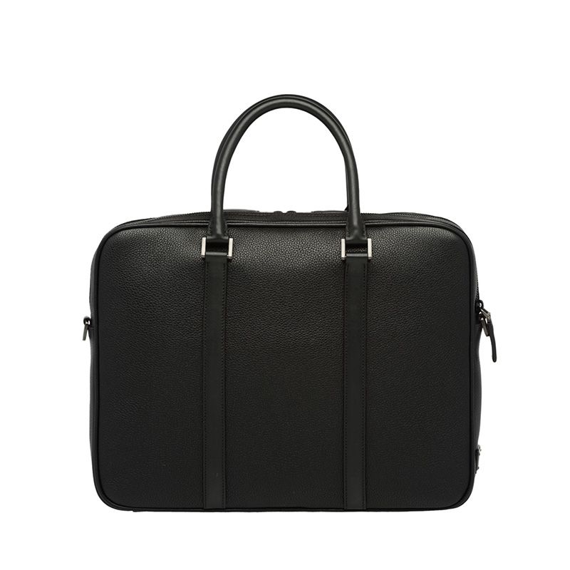 Prada 2VE366 Calf Leather Briefcase In Black