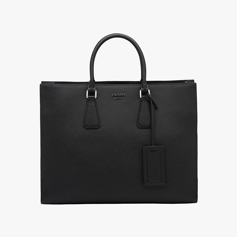 Prada 2VG011 Saffiano Leather Briefcase In Black