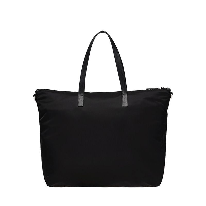 Prada 2VG024 Color-Logo Nylon Briefcase In Black