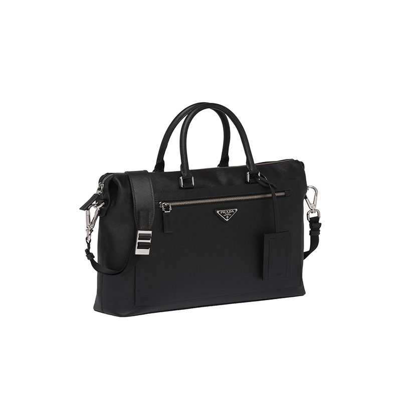 Prada 2VG044 Saffiano Leather Tote In Black