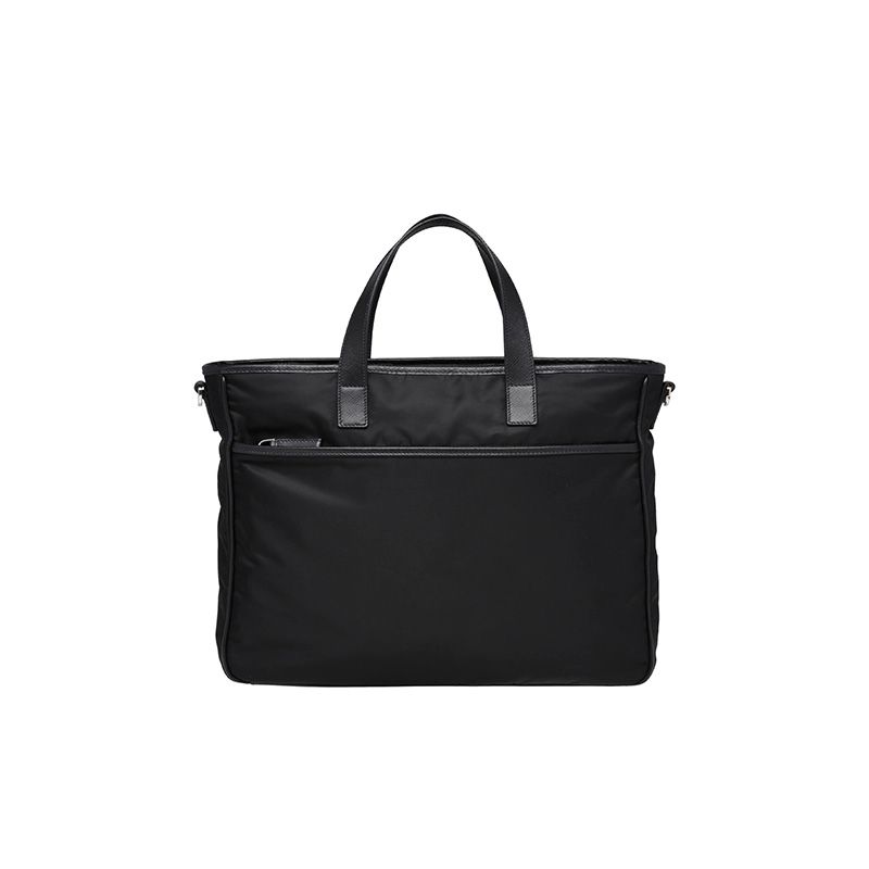 Prada 2VG860 Nylon And Saffiano Leather Tote In Black