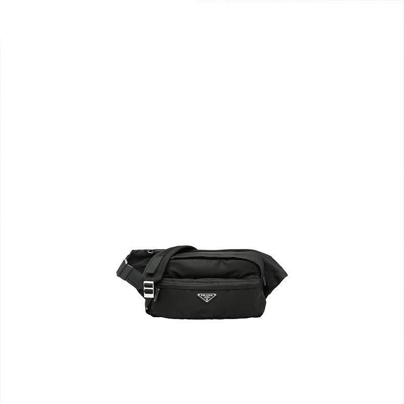 Prada 2VH038 Nylon And Saffiano Leather Bag In Black