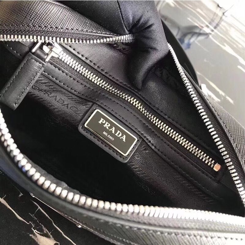 Prada 2VH063 Saffiano Leather Cross-Body Bag In Black