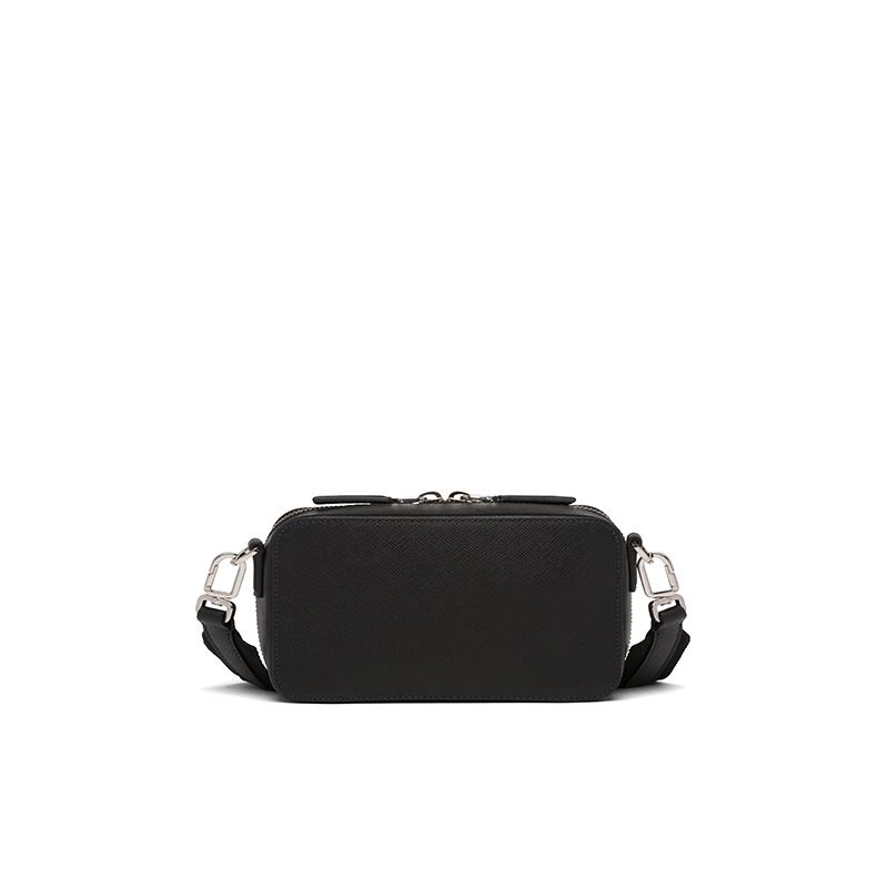 Prada 2VH070 Saffiano Leather Brique Bag In Black