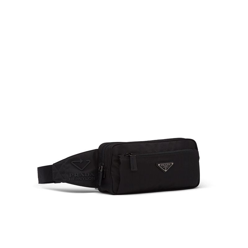 Prada 2VL977 Re-Nylon And Saffiano Leather Belt Bag In Black