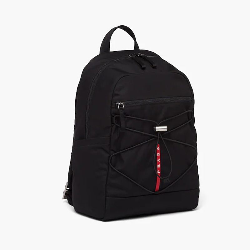 Prada 2VZ085 Technical Fabric Backpack In Black