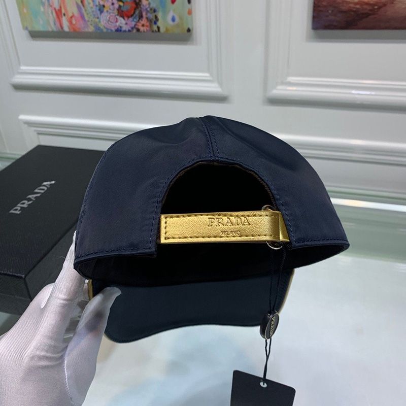 Prada Nylon Baseball Cap In Blue