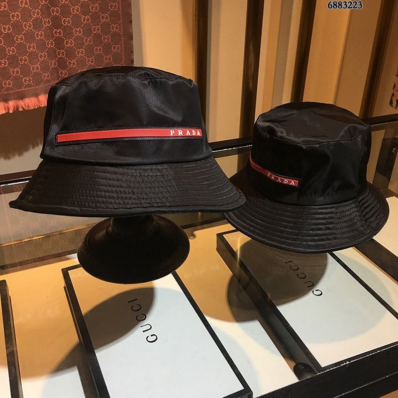 Prada Technical Fabric Bucket Hat In Black